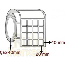 40X20 Yanyana 4'lü 4000'Lİ Termal Barkod Etiketi
