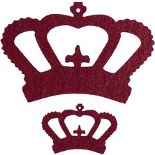 Almira Butik La Mia 10 Lu Bordo Taç Keçe Motifler - FS314-M14