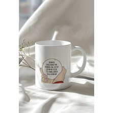 YasBey Design Motivasyon Sözü Temalı 330ML Baskılı Beyaz Seramik Kupa Bardak