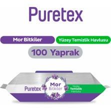 Puretex Yüzey Temizlik Havlusu Mor Bitkiler 100 Yaprak