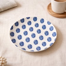 Tulu Porselen Madre Pasta Tabağı - Mavi - 19 cm