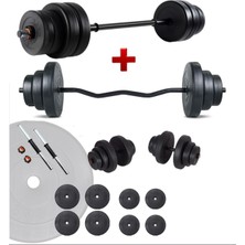 Feyza Design 38 kg Z Bar ve Dambıl Seti, Fitness ve Egzersiz Ağırlık Seti