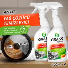 GRASS Azelit Yağ ve Kireç Sökücü Sprey temizleyici (2 x 600 ml Avantajlı Paket) - Hızlı Etkili, Çok Amaçlı, Eldiven Hediye, Anında Etki Kir ve Yağ Çözücü