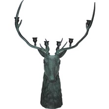 Katre46 Metal Geyik Büstü Şamdan 136 cm