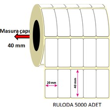 40X20 Yanyana 5'li 5000'Lİ Termal Barkod Etiketi