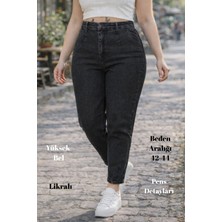 Cedy Denım Kadın Büyük Beden Pileli Mom Jean Pantolon C600