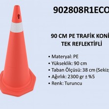 Zeplin Pe Trafik Konisi | Tek Reflektifli – 90 cm