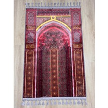 Prayer Rug Seccade Dokuma Taban Örgü Püsküleri ve Ipek Kadar Yumuşak Yüzeyiyle Bambu Seccade Namazlık 80X125 cm