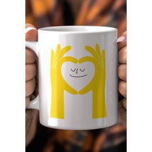 YasBey Design Aşk ve Sevgi Temalı 330ML Baskılı Beyaz Seramik Kupa Bardak