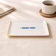 Evidea Kitchen Have Fun Servis Tabağı - Sarı / Mavi - 13X18 cm