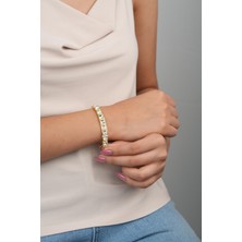 Zuum Özel Tasarım Lastikli Zirkon Taşlı 14K Bileklik