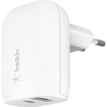 Belkin Boost Charge 37W Usb-C Pd + Usb-A Çift Duvar Şarj Cihazı WCB007VFWH
