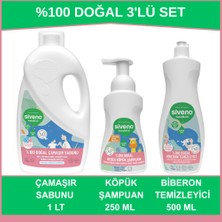Siveno Doğal Çamaşır Sabunu 1 Lt + Siveno Biberon ve Emzik Temizleyici 500 ml + Siveno Bebek Köpük Şampuanı 250 ml 3'lü Set