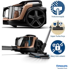 Philips Turbo Başlıklı Süper Toz Toplama Marathon Daily Powercyclone 8 Teknolojisi Yüksek Emiş Gücüne Sahip Torbasız Süpürge XB7151 + Turbo Başlık