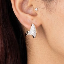 Xuping Xupıng 18K Özel Tasarım Zirkon Taşl Dalga Detay Küpe