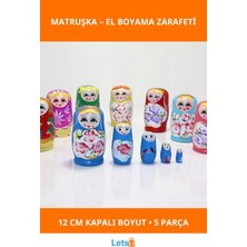 Letsii El Boyaması Ahşap Matruşka 5 Adet Iç Içe Gelir Hediye Seti