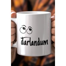 YasBey Design Eğlenceli Emoji Desenli 330ML Baskılı Beyaz Seramik Kupa Bardak