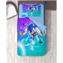 Sarel Kirpi Sonic Baskılı 3D Tek Kişilik Nevresim Takımı
