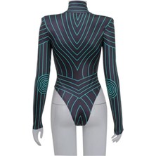 AGM 1970'LER Rave Groovy Bodysuit Disko Drag Queen Psychedelic Kostüm , Tekno Body, Kadın Body