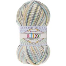 Alize Happy Baby Multicolor (5 Adet) 52233 Gri-Krem-Mavi Renkli El Örgü Ipliği