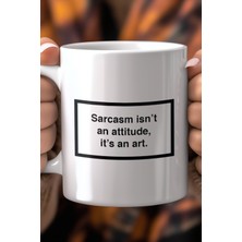 YasBey Design Mizahi Ingilizce Yazı Tasarımlı 330ML Baskılı Beyaz Seramik Kupa Bardak