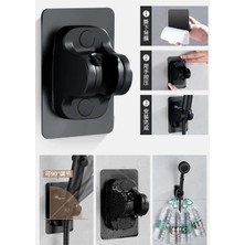 BYZM Yapışkanlı Duş Başlığı Tutucu Ayarlı Siyah