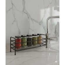 UG Home Banyo Mutfak Organizer Siyah Metal Baharatlık Standı Tezhah Üstü Banyo Düzenleyici