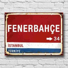 PremiumPort Retro Ahşap Sokak Tabelası Poster, Şık ve Dayanıklı Dekorasyon Öğesi