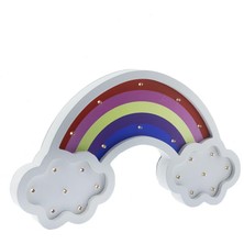 Mutlu Adım Ahşap LED Işıklı Pilli Gökkuşağı Dekor