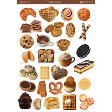 Miray Craft 1 Adet Bisküvi Temalı Sticker Sayfası – Journal & Planner (12×17 Cm)