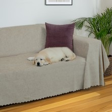Latuda Home Premium Koltuk Örtüsü 175x350 XLARGE Gramajlı Jakarlı Şönil  Kum Beji | Kanepe Örtüsü |  Kaymaz