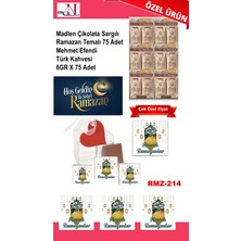Mynil Madlen Çikolata Sargılı Ramazan Temalı 75 Adet - Mehmet Efendi Türk Kahvesi 6gr x 75 Adet