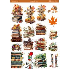 Miray Craft 1 Sayfa Sonbahar Temalı 12*17 cm Sticker /scrapbook, Bullet Journal, Planlayıcı Için