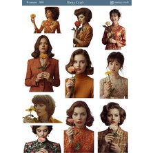 Miray Craft 1 Adet Kadın Temalı Sticker Sayfası – Journal & Planner (12×17 Cm)