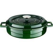 Hype Store Metal Premium Serisi - Döküm Çok Amaçlı Tencere, Yuvarlak, 28 Cm, Majolik Yeşil