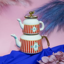 Miss Betty Bellisima Emaye Çaydanlık 3 Parça Şık Tasarım ve Kolay Temizlik İçin Dayanıklı