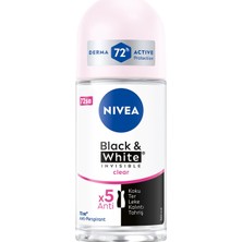 Hype Store Nıvea Kadın Roll On Deodorant Black & White Invisible Clear 72 Saat Anti-Perspirant Koruma (50 Ml)