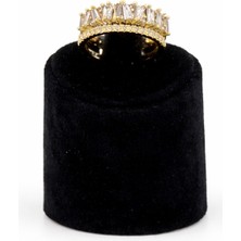 Pangu Baget Taşlı Altın Renk Çelik Yüzük