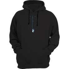 Widi Astronot Baskılı Siyah Sweatshirt