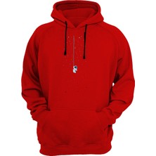 Widi Astronot Baskılı Kırmızı Sweatshirt