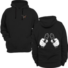 Widi Tabanca Baskılı Siyah Sweatshirt