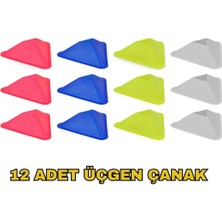 Feyza Design 12'li Üçgen Antrenman Çanağı Seti, 4 Renkli, Eğlenceli ve Kullanışlı