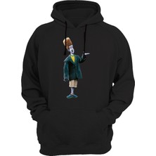 Widi Baskılı Siyah Sweatshirt
