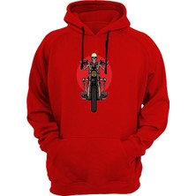 Widi Iskelet Baskılı Kırmızı Sweatshirt