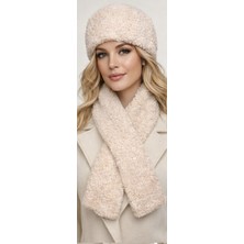Ekstore Kadın Peluş Kalpak ve Atkı Seti 2li Set