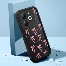 Ucuc Infinix Smart 8/smart 8 Pro Uyumlu Siyah Silikon Kılıf Güzel Kurdele Desenli Darbe Emici Kamera Koruma Kapak