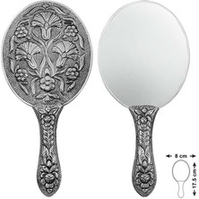 SanalAMCA Store 925 Ayar Gümüş Karanfil Motifli El Aynası T8632 (972)