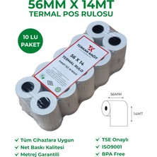 56X14 Yazar Kasa Pos Rulosu 10 Paket 100 Adet