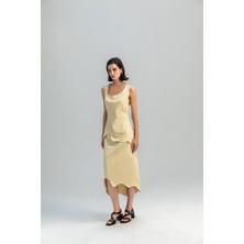 Kameya Asimetrik Kesim Dökümlü Bluz 25S10719