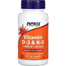 Now  Vitamin D-3  K-2  120 Veg Capsule.özel Sporcu Gıdaların'dan.abd Menşei.36.